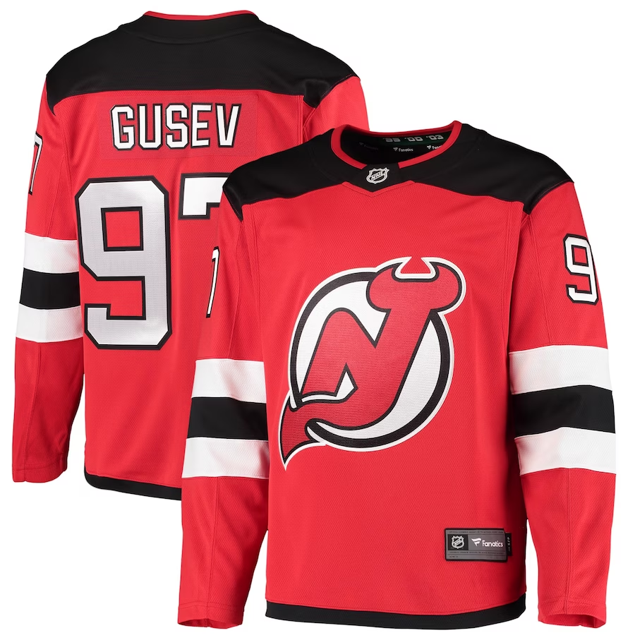 Men's New Jersey Devils Nikita Gusev #97 Red Jersey